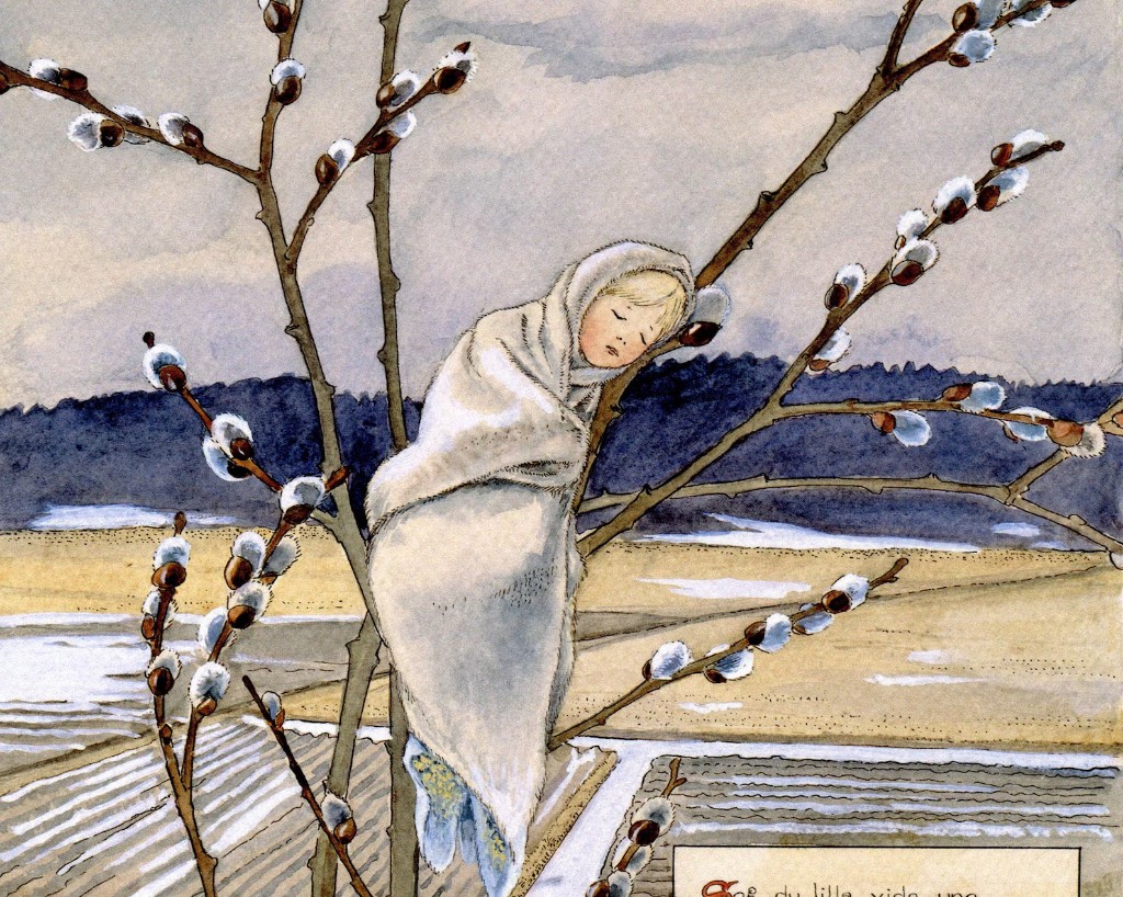 Illustration av Sov du lilla videung av Elsa Beskow